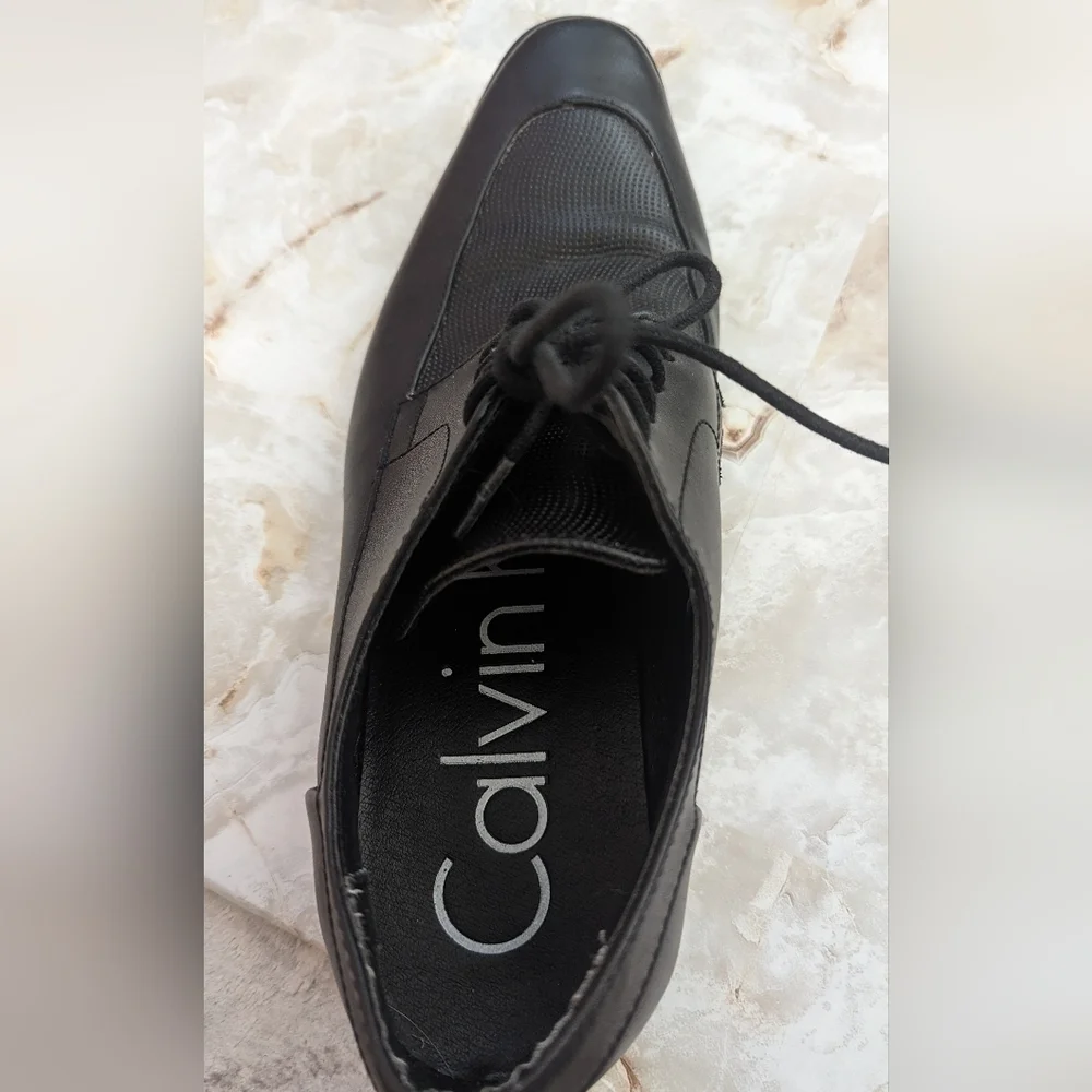 Calvin Klein Man's  RAMBERT Leather Oxfords  Black  Shoes Size 7M